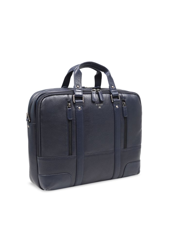 Buy Da Milano Unisex Blue Solid Leather Laptop Bag Laptop Bag For Unisex 9979619 Myntra