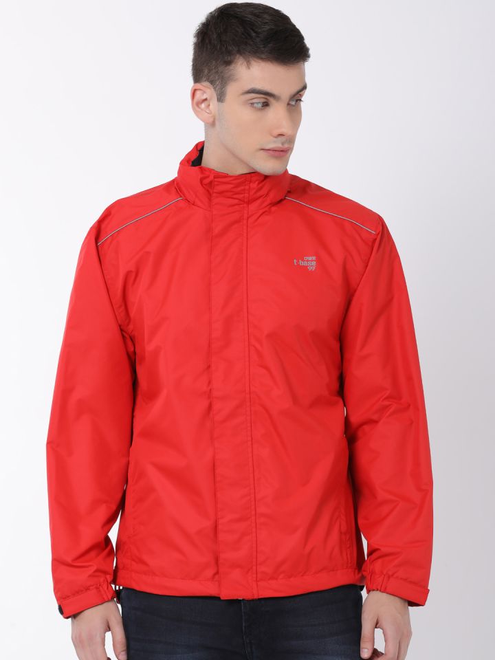 Buy T Base Men Orange Hooded Rain Jacket Rain Jacket for Men