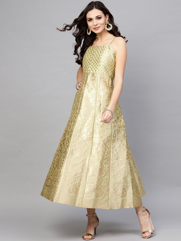 aks green maxi dress