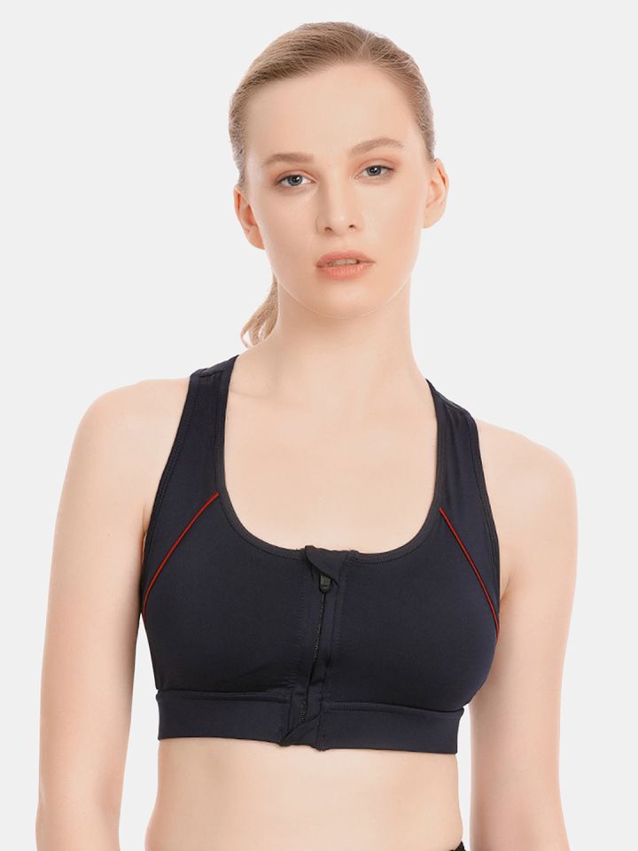 Buy Zelocity By Zivame Navy Blue Solid Non Wired Non Padded Sports Bra  ZC4261FASHABLUE - Bra for Women 9953437