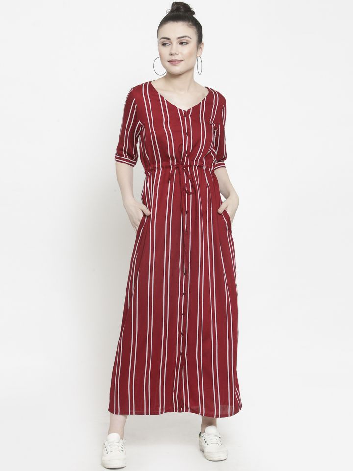 maroon color maxi dresses