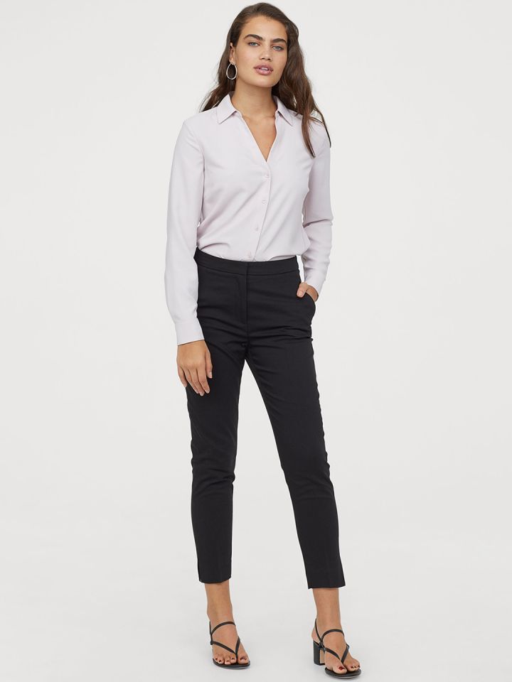 Buy Hu0026M Women Black Trousers - Trousers for Women 10431684 | Myntra