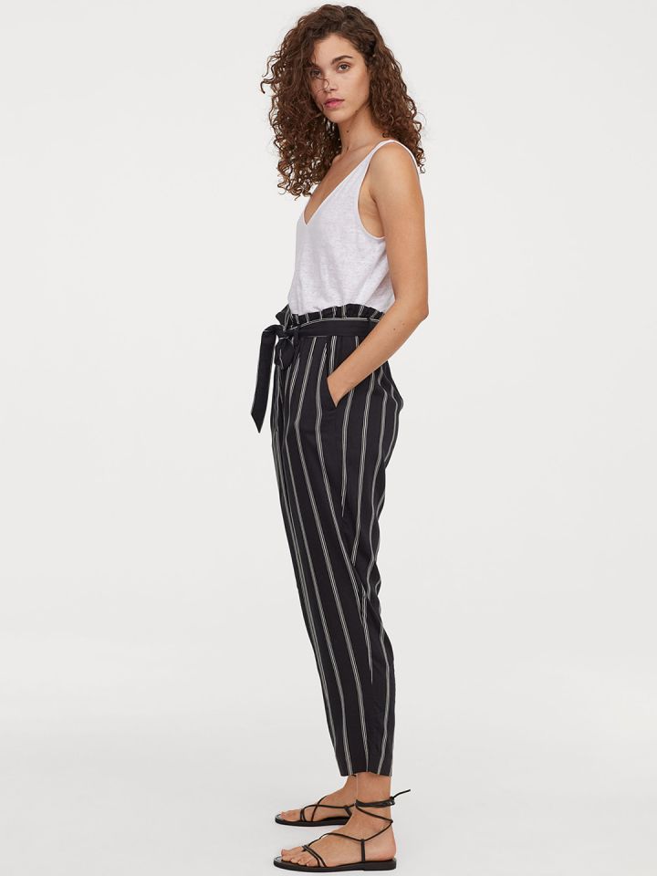 H&m black store paperbag trousers