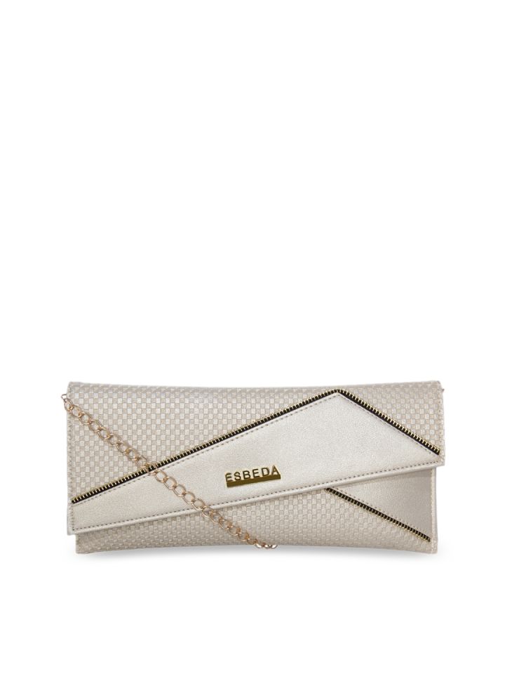Buy ESBEDA Beige Textured Clutch Clutches for Women 10473460