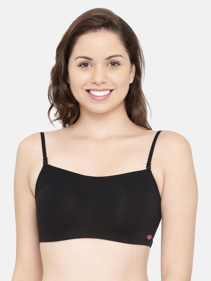 Buy Low Impact Cotton Non-Padded Non-Wired Sports Bra in Black