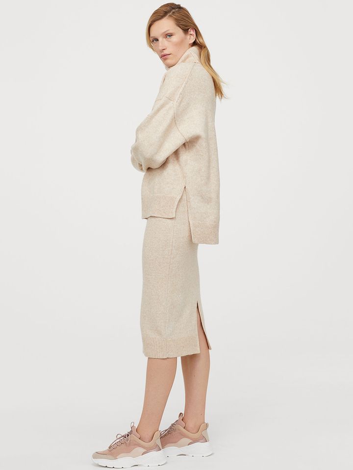 Buy H\u0026M Women Beige Knitted Skirt 