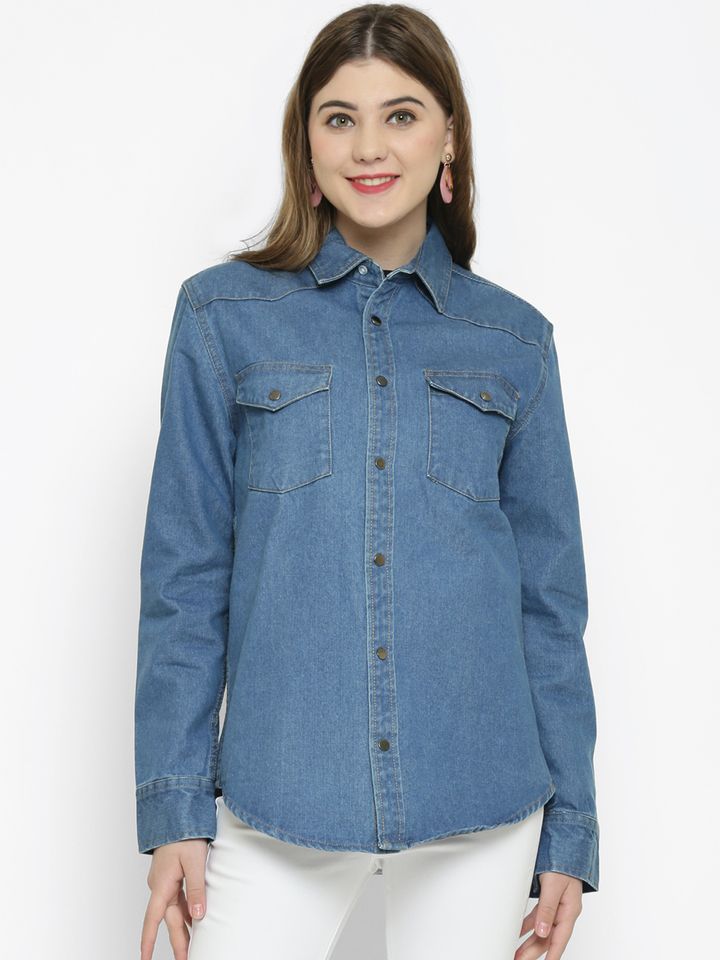 Buy Kotty Women Blue Solid Oversized 