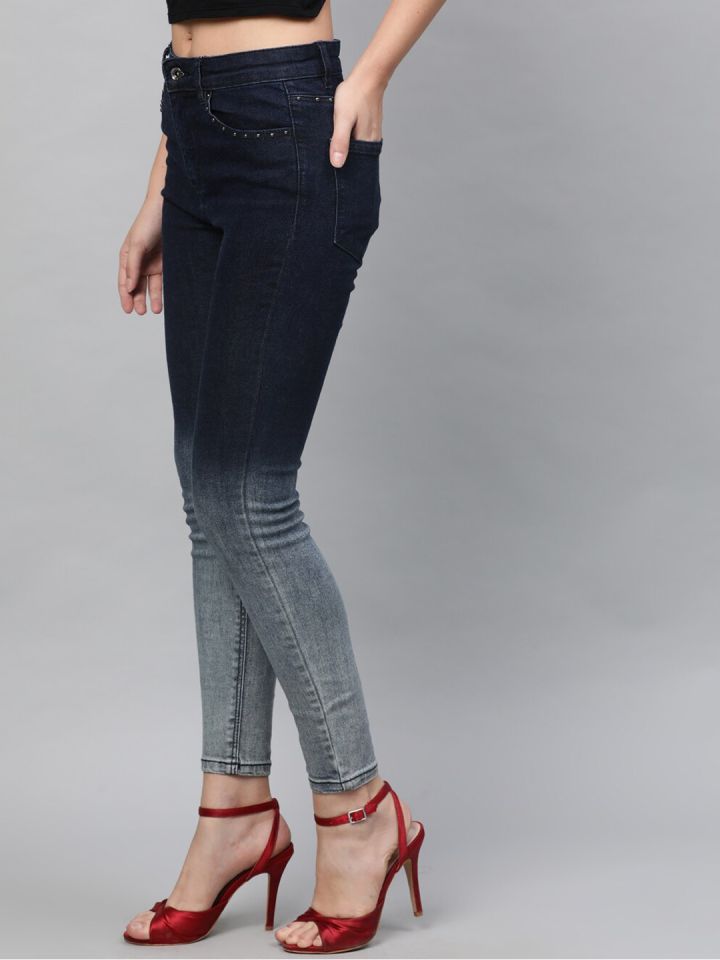Buy STREET 9 Women Blue Skinny Fit Mid Rise Clean Look Stretchable