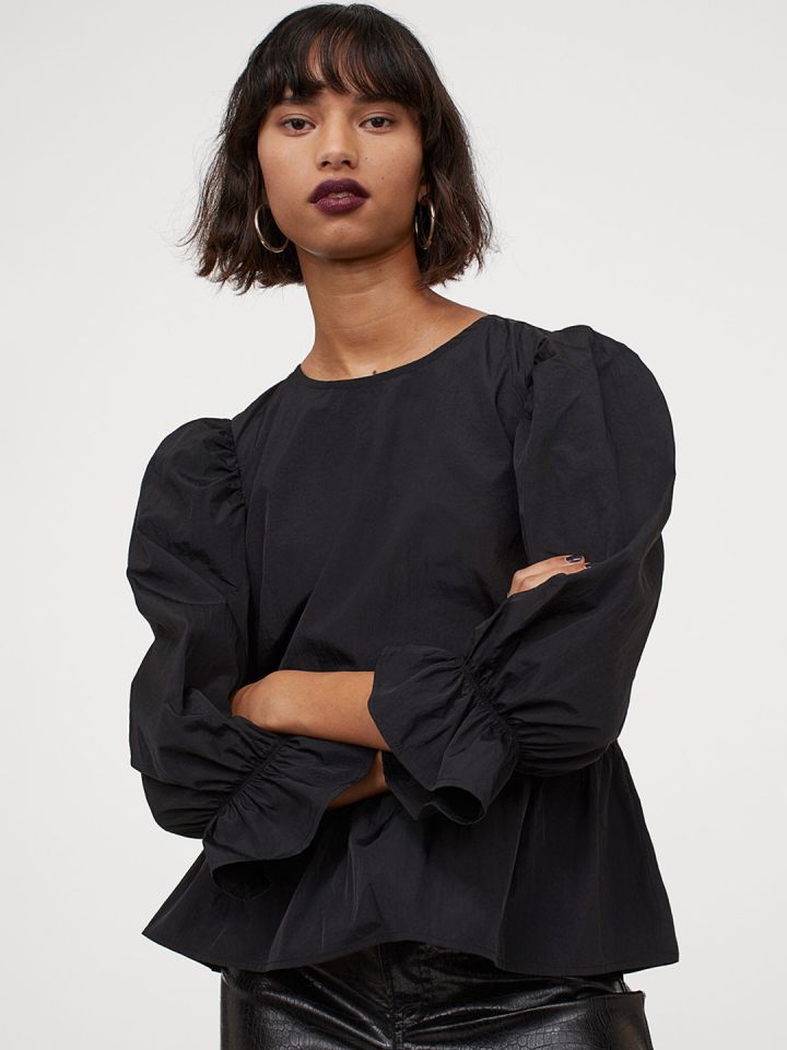 H&m peplum blouse discount