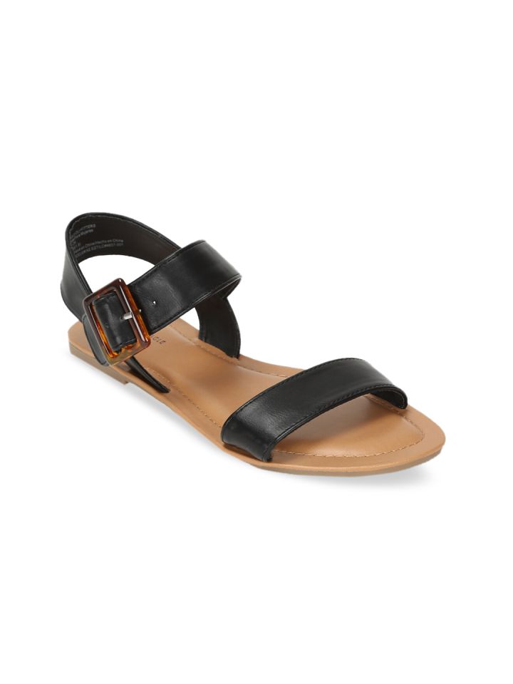 Buy AMERICAN EAGLE OUTFITTERS Women Black Solid Open Toe Flats