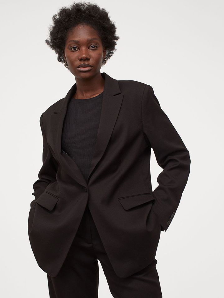 Buy H M Women Black Solid Single Breasted Jacket Blazers for Women 13264920 Myntra