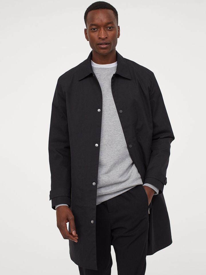 Buy H M Men Black Water Repellent Car Coat Coats for Men