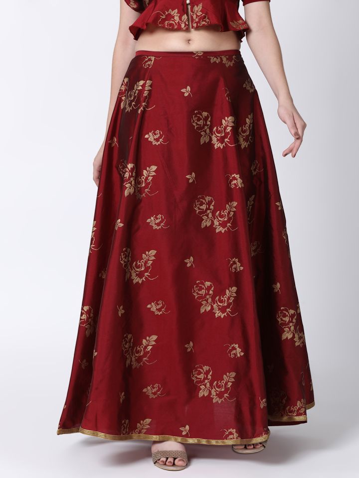Long skirt with shop top in myntra