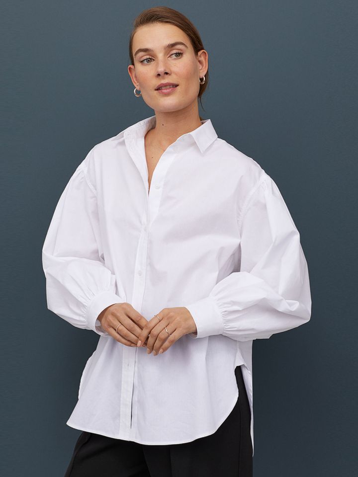 h&m white dress shirt womens
