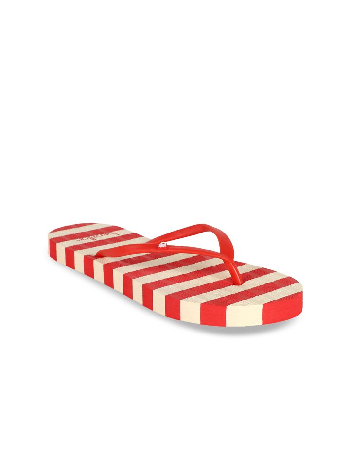 Red stripe best sale flip flops