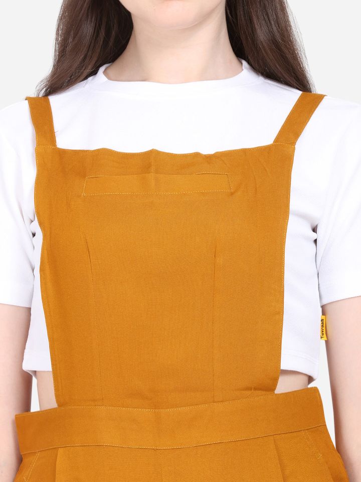 Mustard yellow dungaree dress new arrivals