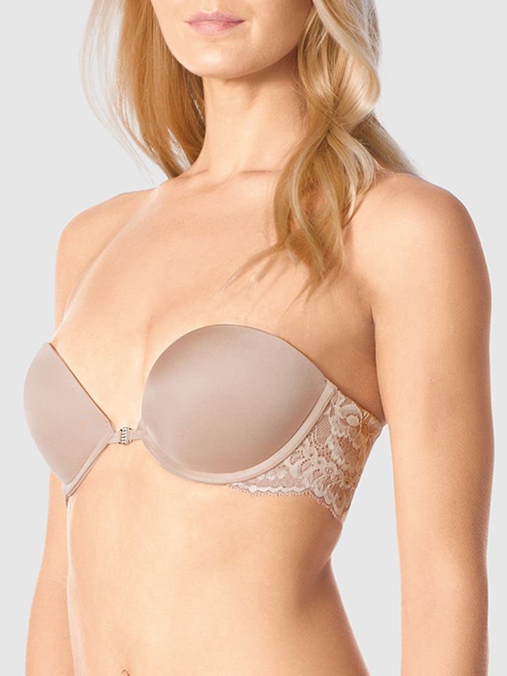 La Senza Nude-Coloured Solid Underwired Lightly Padded Strapless Bandeau  Bra 11156843-20BH