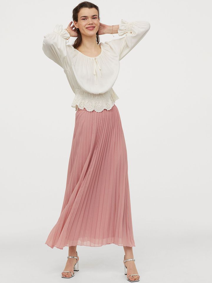Pleated maxi deals skirt h&m