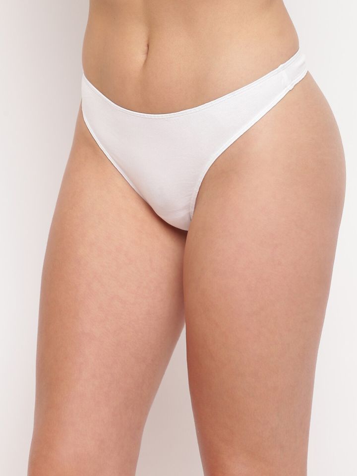 Buy BASIICS By La Intimo Women White Solid Thongs BCPTH11WE0