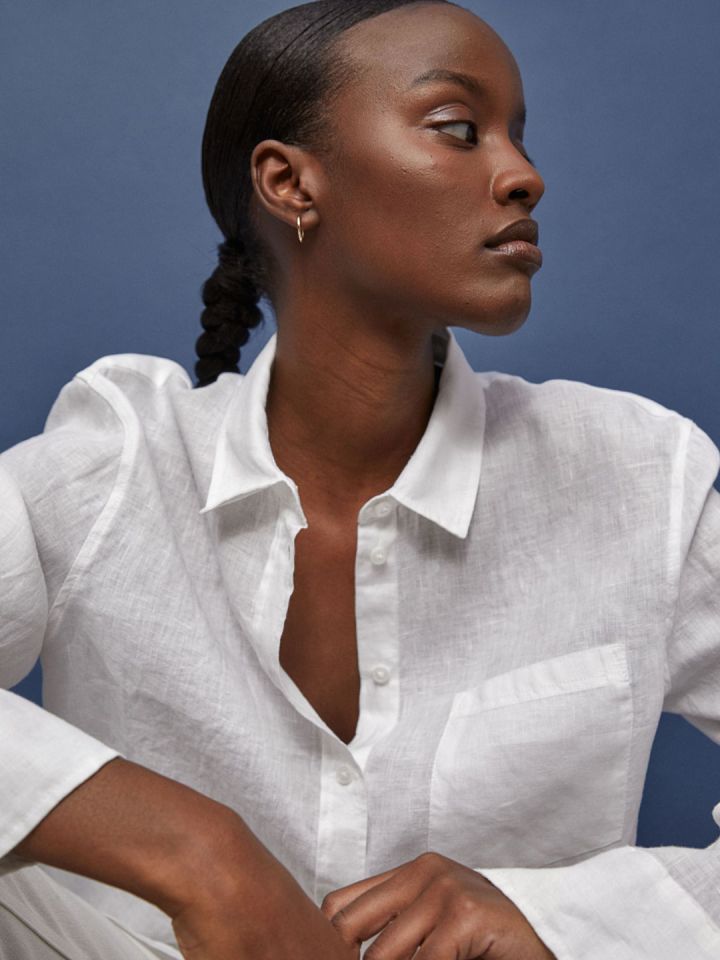 H&m linen new arrivals shirt womens