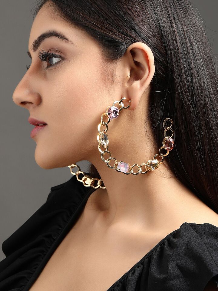TOKYO TALKIES X rubans FASHION ACCESSORIES Gold Plated Handcrafted Half Hoop Earrings