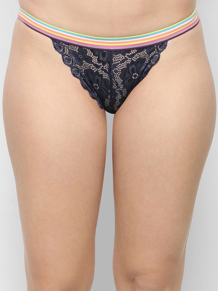Erotissch Women Pink Self-Design Thongs Briefs Panty (S)