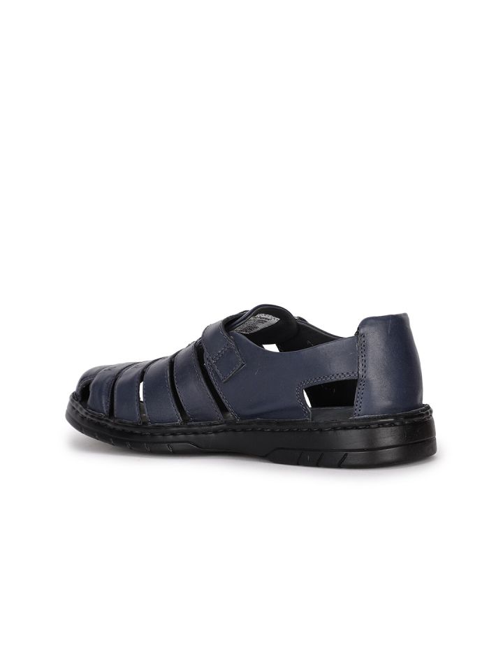 Buy Hush Puppies Men Navy Blue Leather Fisherman Sandals Sandals