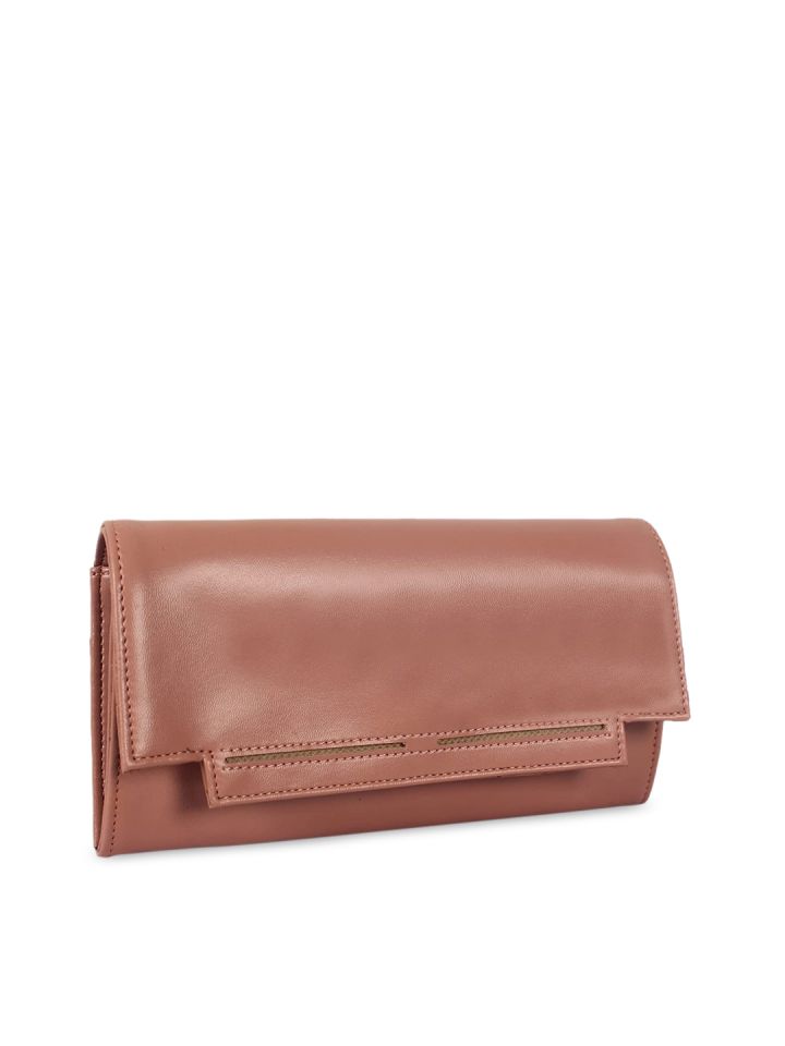 Buy THE CLOWNFISH Women Peach Coloured Envelope Clutch Clutches