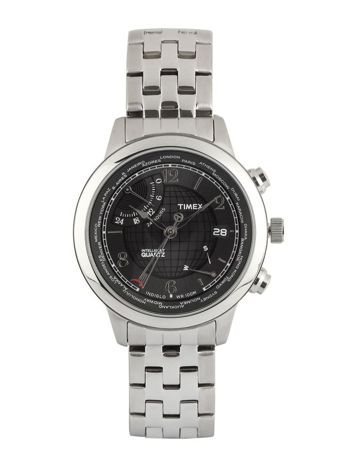 Buy Timex Men Intelligent Quartz World Time Black Dial Watch