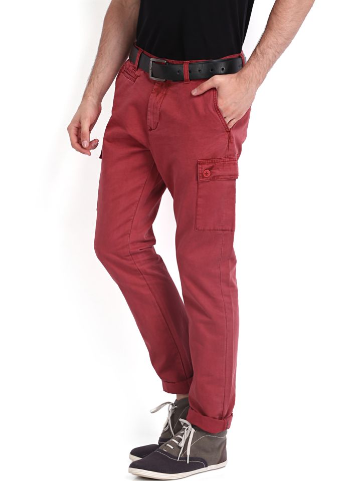 Buy BEING HUMAN Khaki Mens Slim Fit Solid Chinos | Shoppers Stop