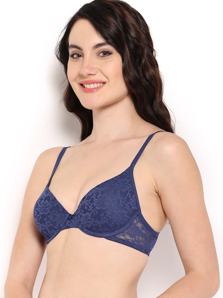 Buy Amante Perfect Lift Padded Wired Push-Up Bra - Blue (34B) Online
