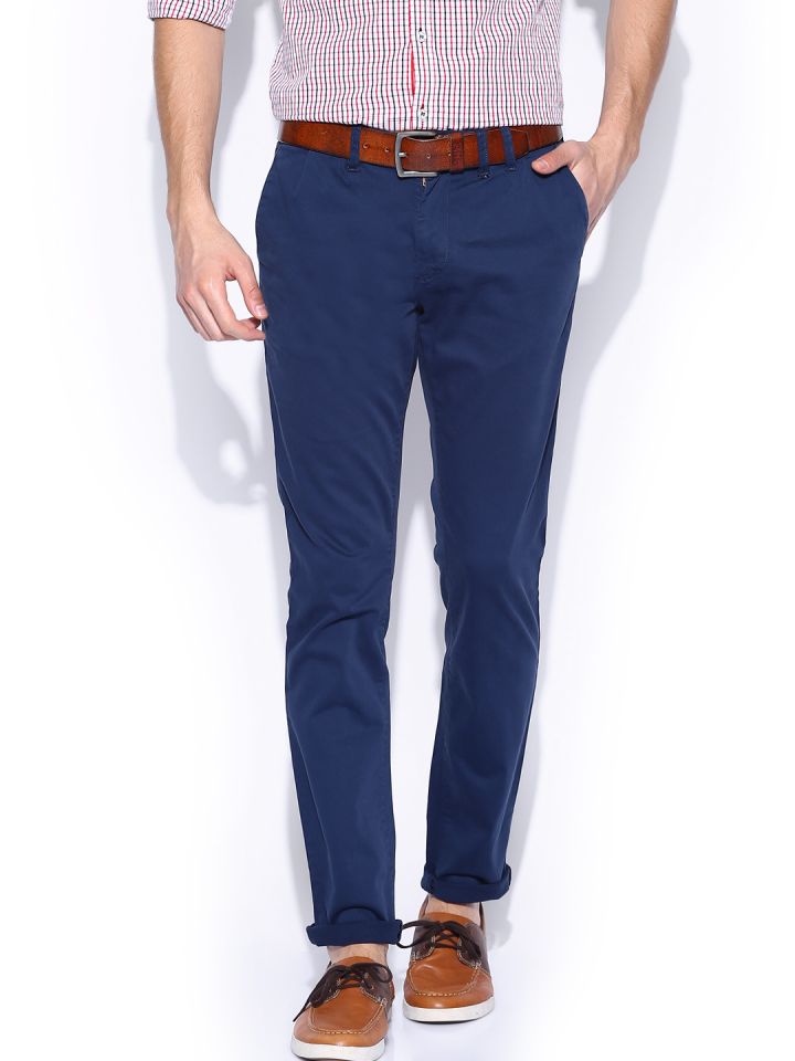 Buy Mast \u0026 Harbour Men Blue Slim Fit