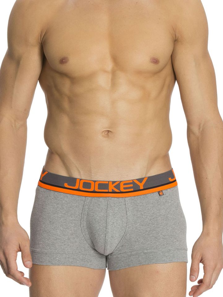 Buy Jockey Pop Colour Men Grey Melange Modern Trunks FP 03 Trunk