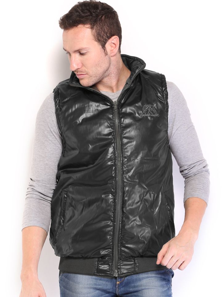 Buy Sports 52 Men Olive Green Black Reversible Padded Sleeveless