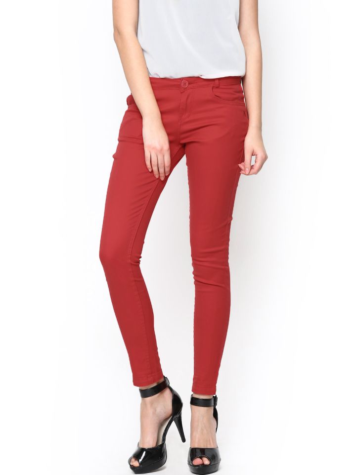 Girls red skinny jeans sale