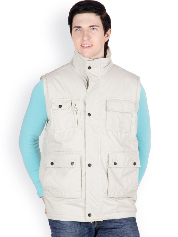 white sleeveless jacket mens