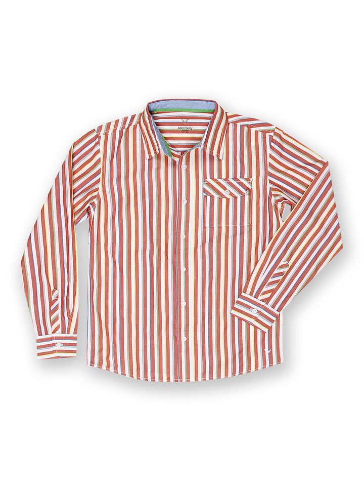 boys red and white striped shirt