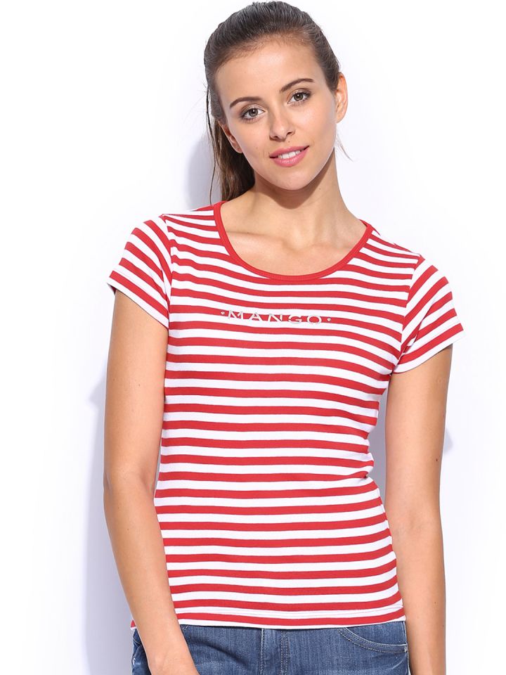 red and white striped tee womens