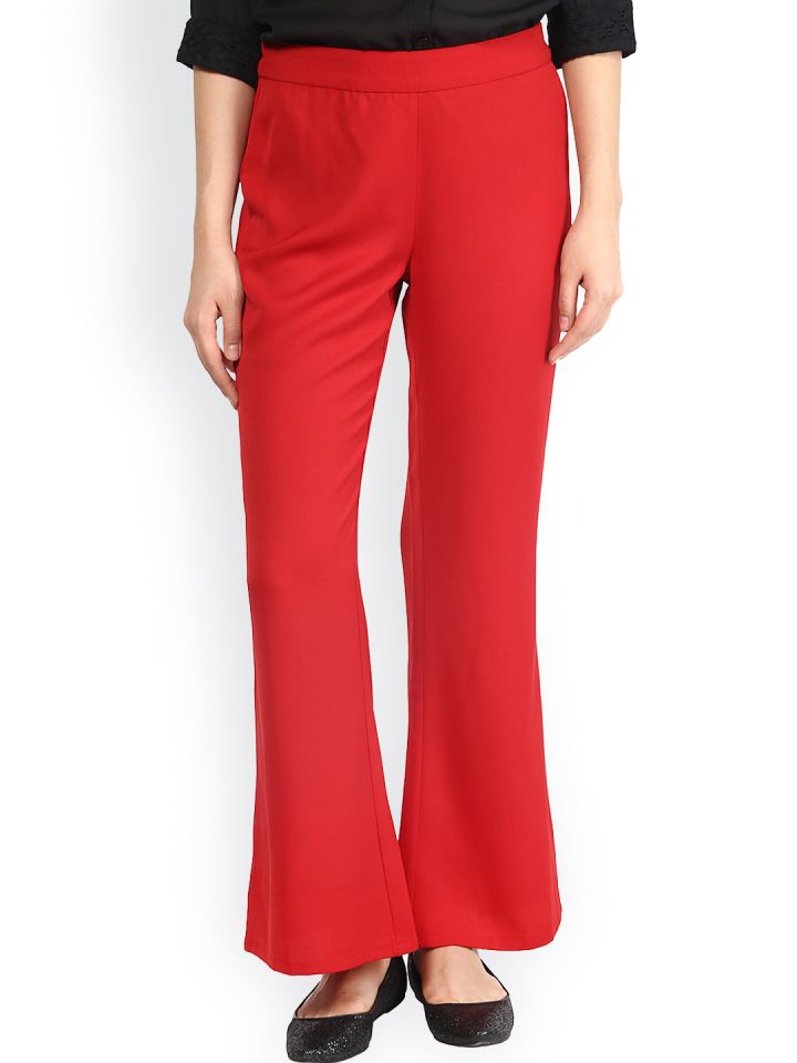 Lilly Belted Palazzo Trousers Red from Sorelle Uk on 21 Buttons