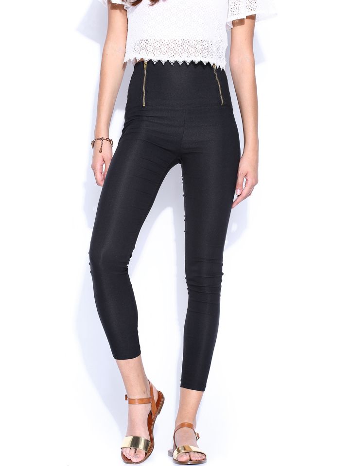 black jeggings high rise