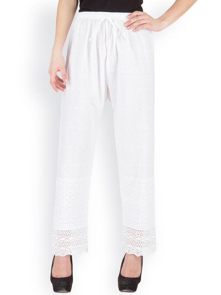 White embroidered palazzo outlet