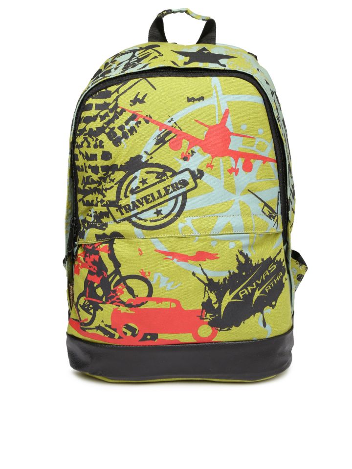 Buy Kanvas Katha Unisex Green Printed Backpack Backpacks for