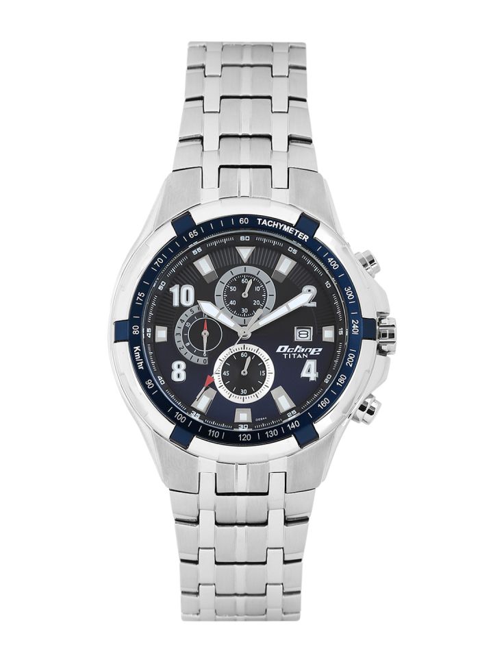Titan octane blue outlet chronograph watch with tachymeter