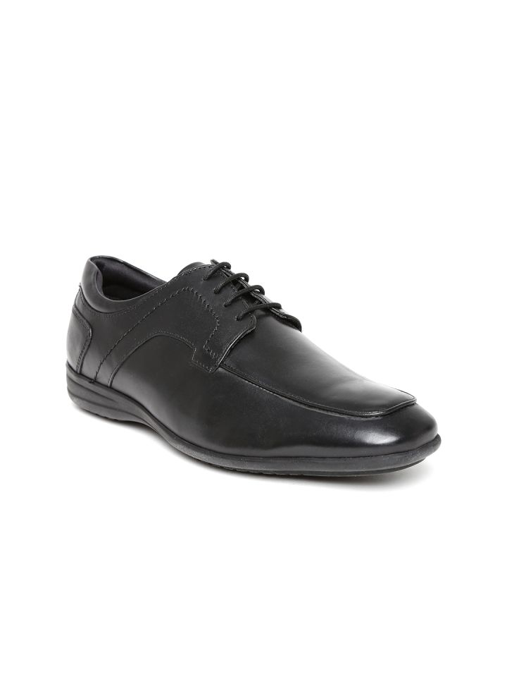 Hush Puppies By Bata Men Black Leather Formal Shoes
