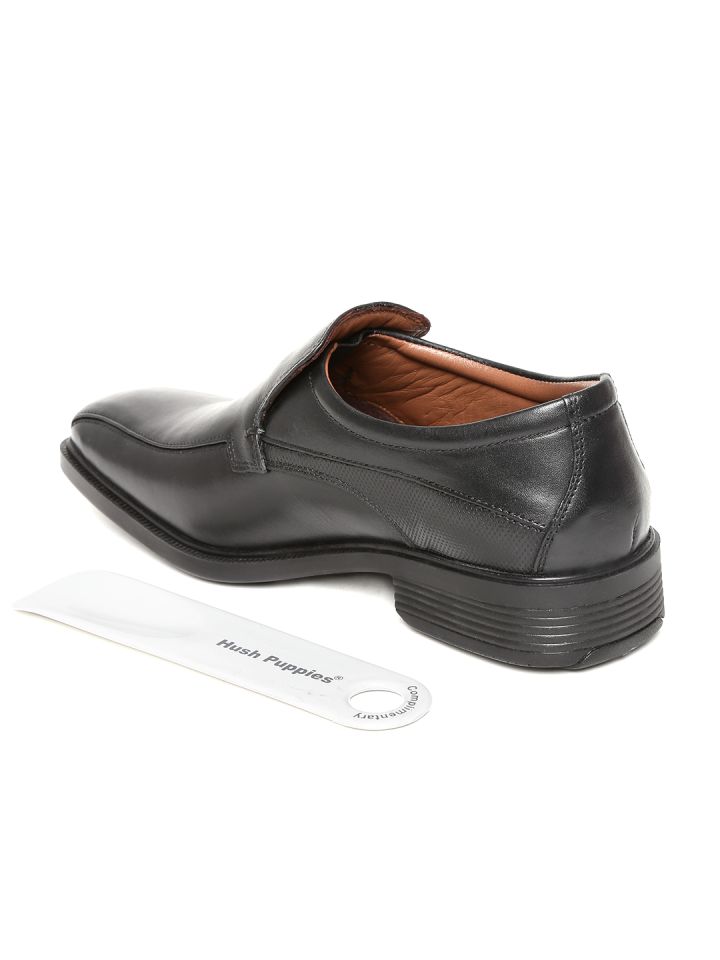 Hush Puppies by Bata Men Black Leather Semiformal Shoes