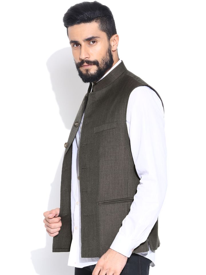 Jade blue deals nehru jacket