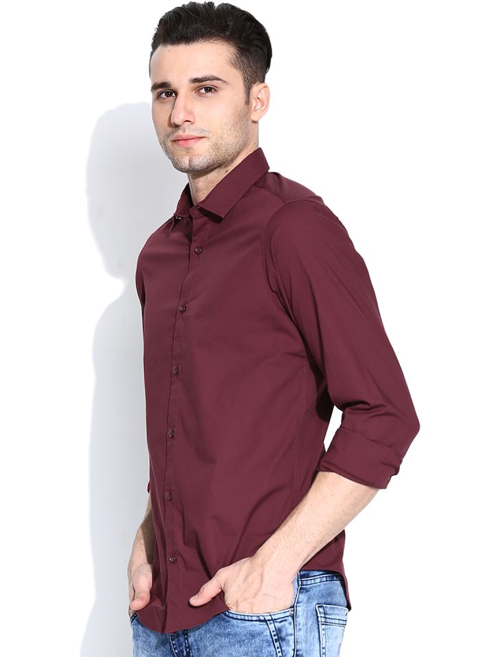 Buy United Colors Of Benetton Wine Coloured Casual Shirt - Shirts For Men  905981 | Myntra