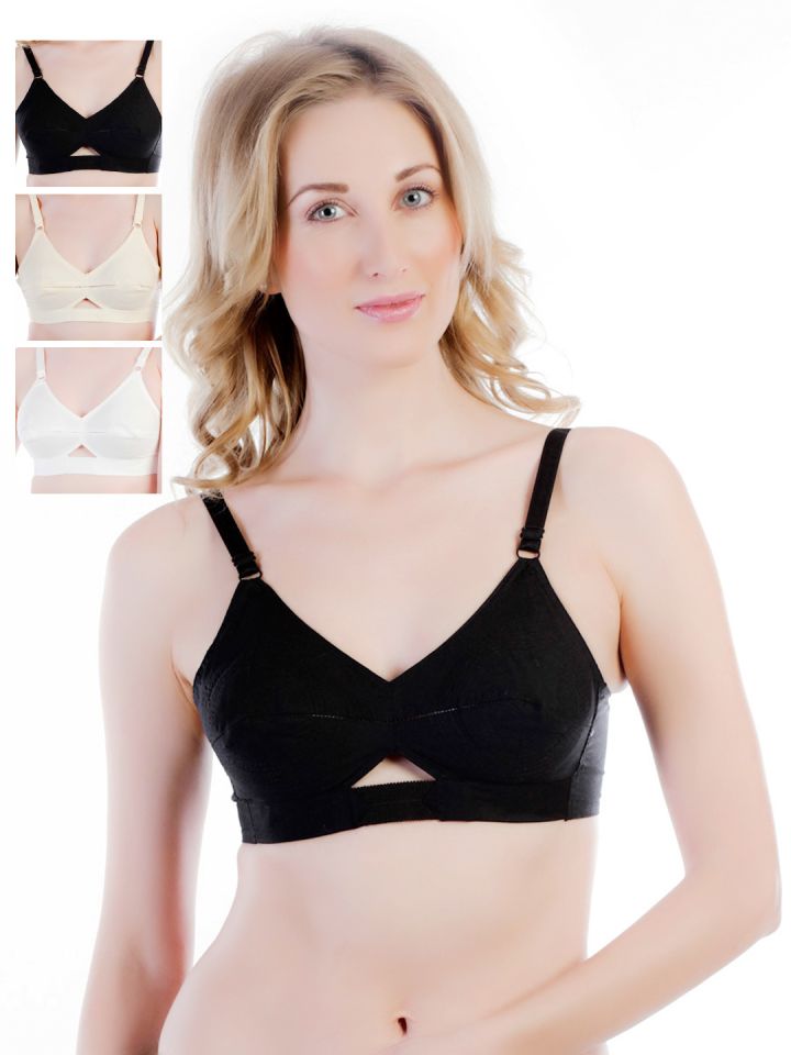 Centra Pack of 4 Full-Coverage Bras CLY-BL-BL-SK-WH-40D