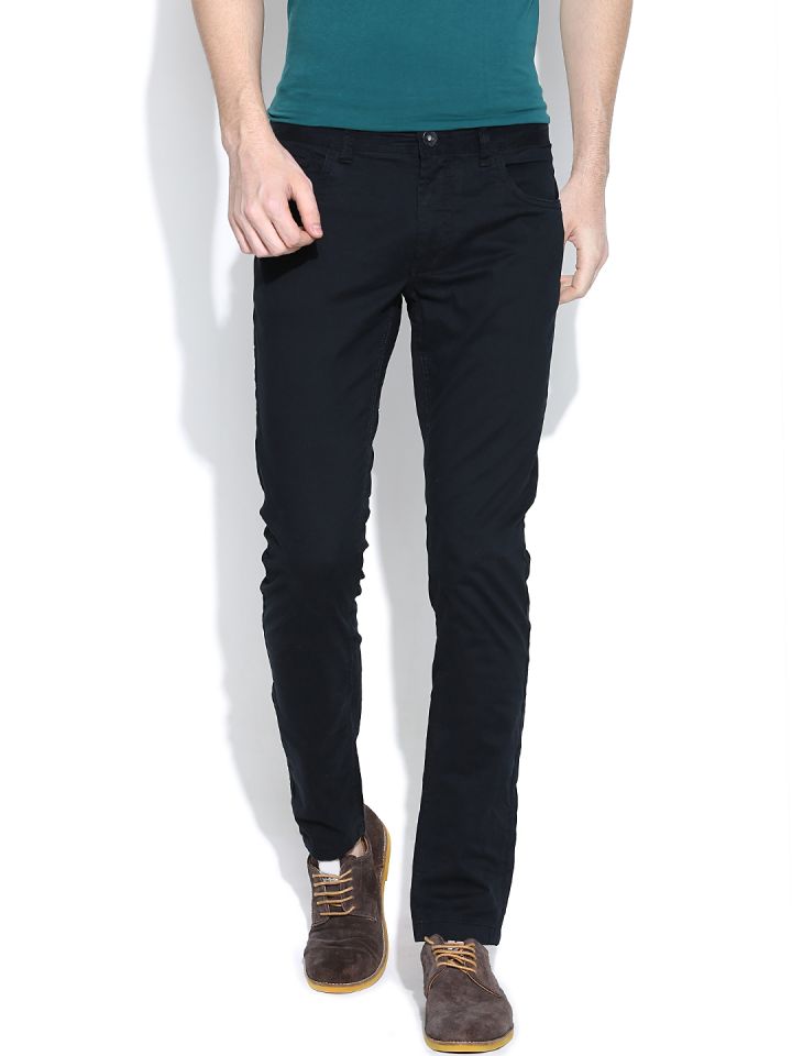 Buy Being Human Clothing Black Casual Trousers Trousers For Men