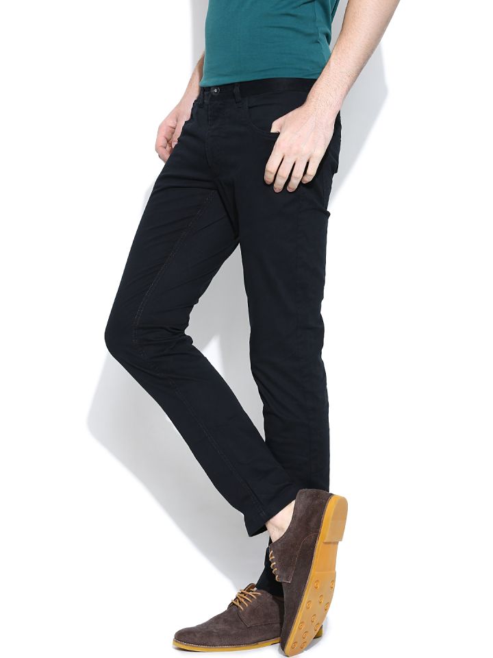 Buy Being Human Clothing Black Casual Trousers Trousers For Men